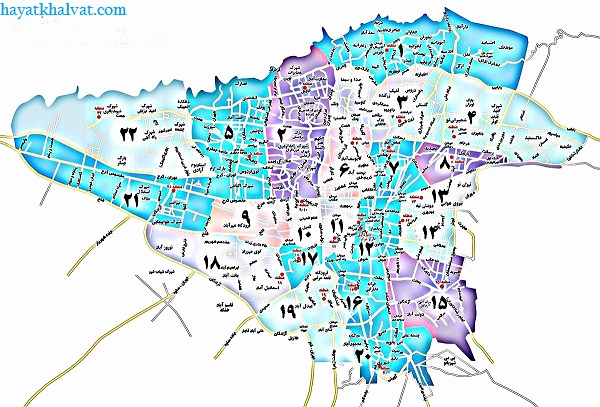 نقشه توزیع بلوک سیمانی در تهران